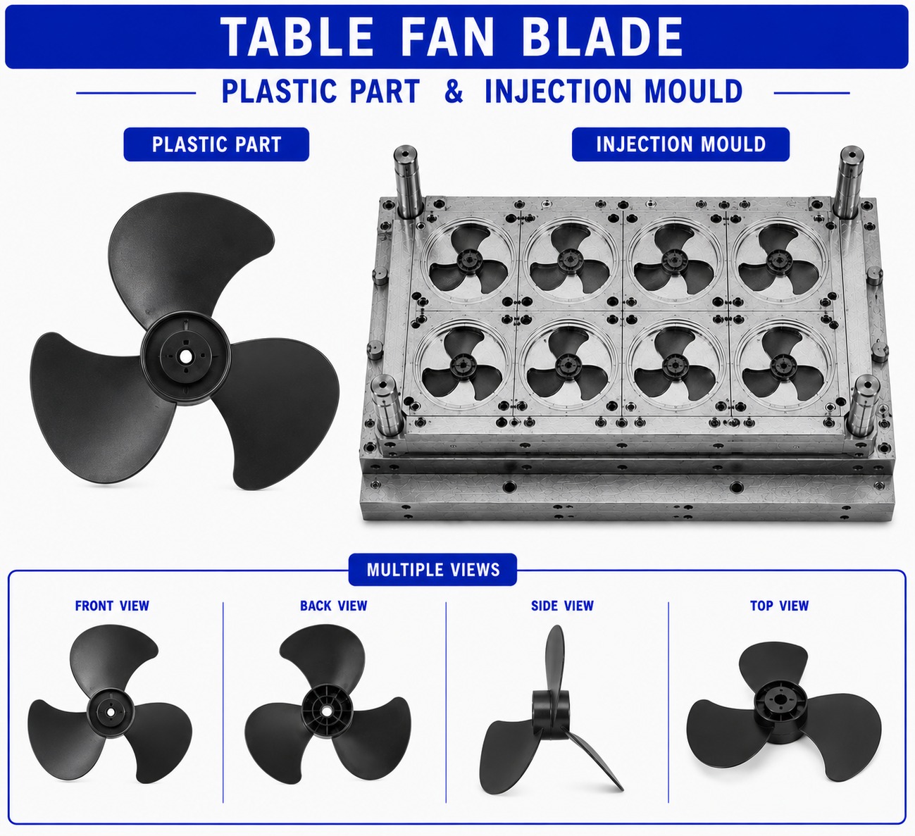 Table Fan Plastic Fan Blade Mould and Moulding Service